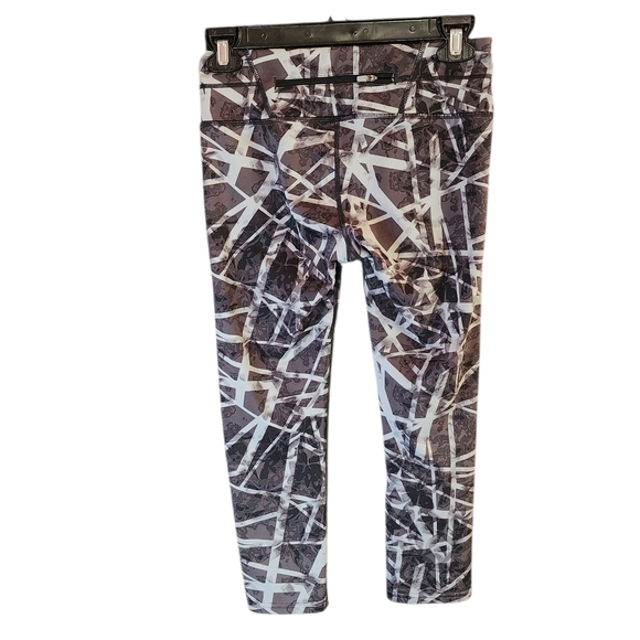 Athleta Women's Abstract Print Leggings - Brown and White - Picture 2 of 6